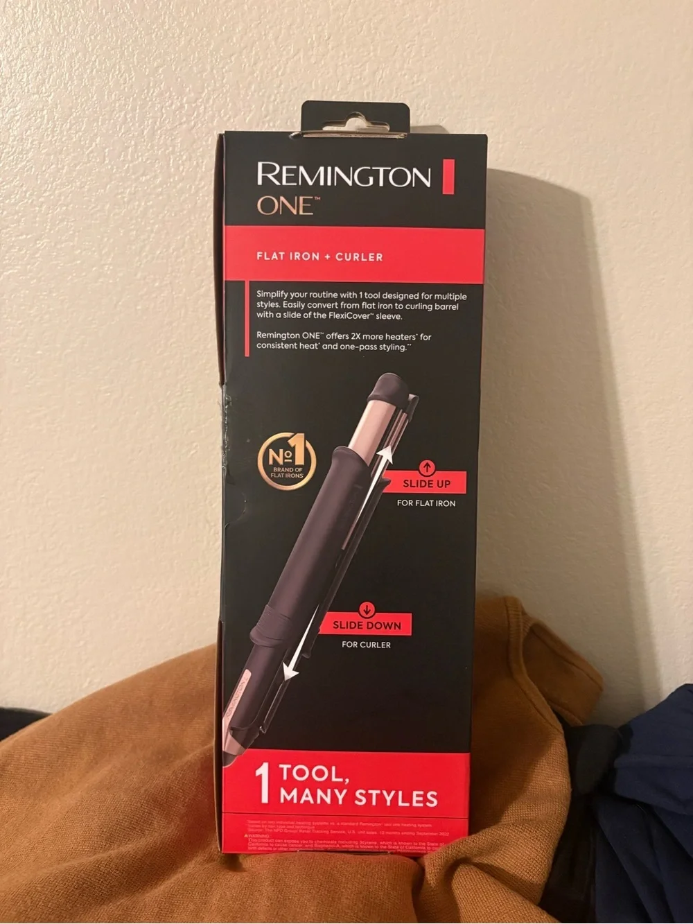 Remington Travel Flat Iron & Curler in Black and Red Accent
